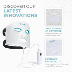 Nourished Bodynskin LED Light Therapy Face and Neck Mask Set - 7 Colors, 8 Modes, 228 LEDs