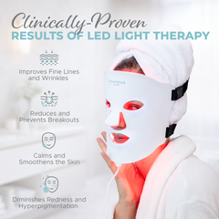 Nourished Bodynskin Set de Máscara LED Facial y de Cuello - 7 Colores, 8 Modos, 684 LEDs