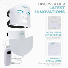 Nourished Bodynskin LED Light Therapy Face and Neck Mask Set - 7 Colors, 8 Modes, 228 LEDs