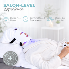 Nourished Bodynskin Set de Máscara LED Facial y de Cuello - 7 Colores, 8 Modos, 684 LEDs