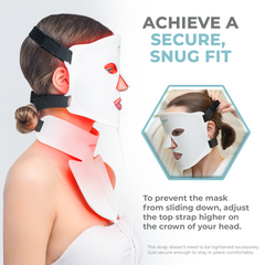 Nourished Bodynskin LED Light Therapy Face and Neck Mask - 7 Color Modes with Near-Infrared, 912 LEDs