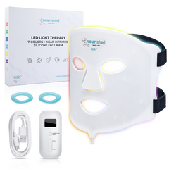 Nourished Bodynskin LED Light Therapy Face Mask - 7 Color Modes with Near-Infrared, 114 LEDs
